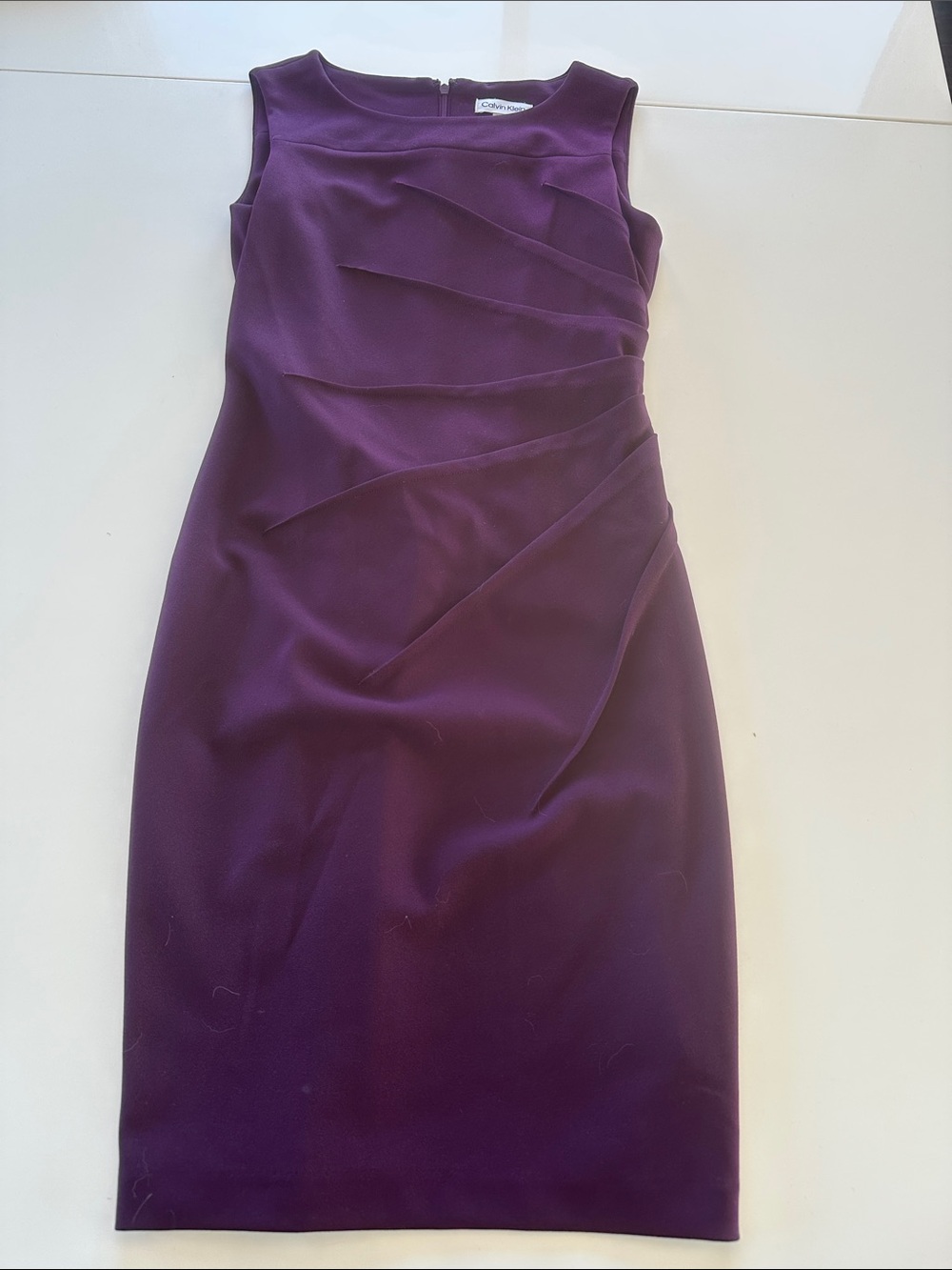 Calvin Klein Sleeveless Purple Sheath Dress